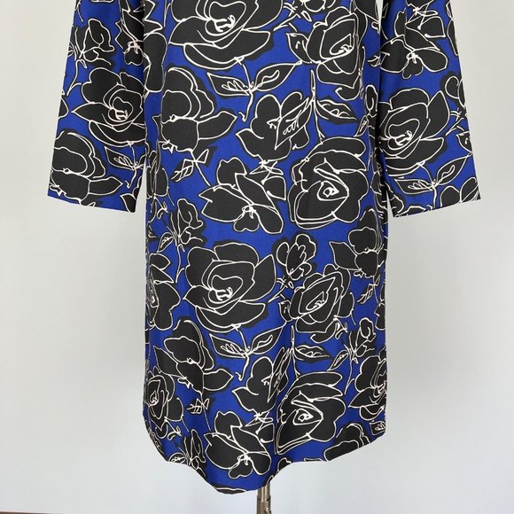 Ottod’Ame Womens Blue Floral Mini Shift Dress Stretch made in Italy size 6 - Picture 5 of 14